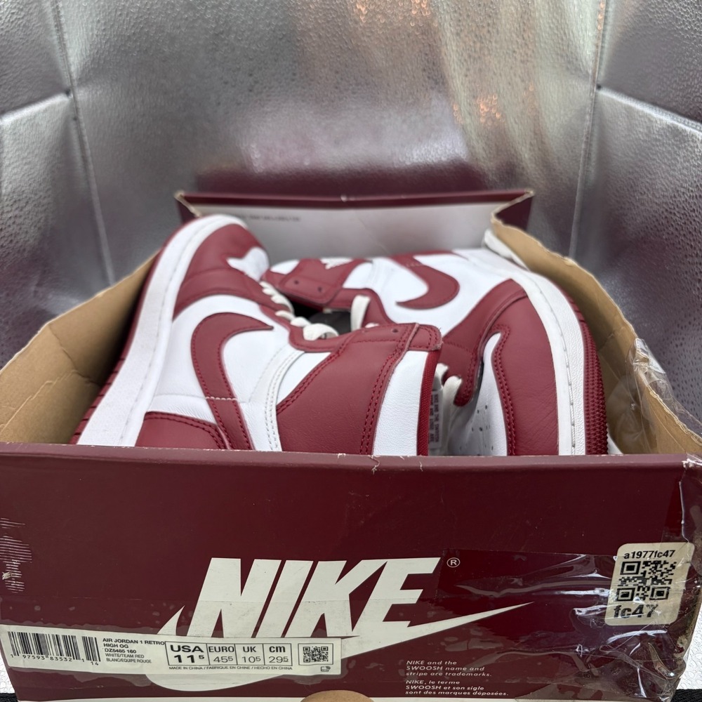 Size 11.5 Nike Air Jordan 1 Retro High OG Team Red White Mens Shoes DZ5485-160 - Picture 11 of 13